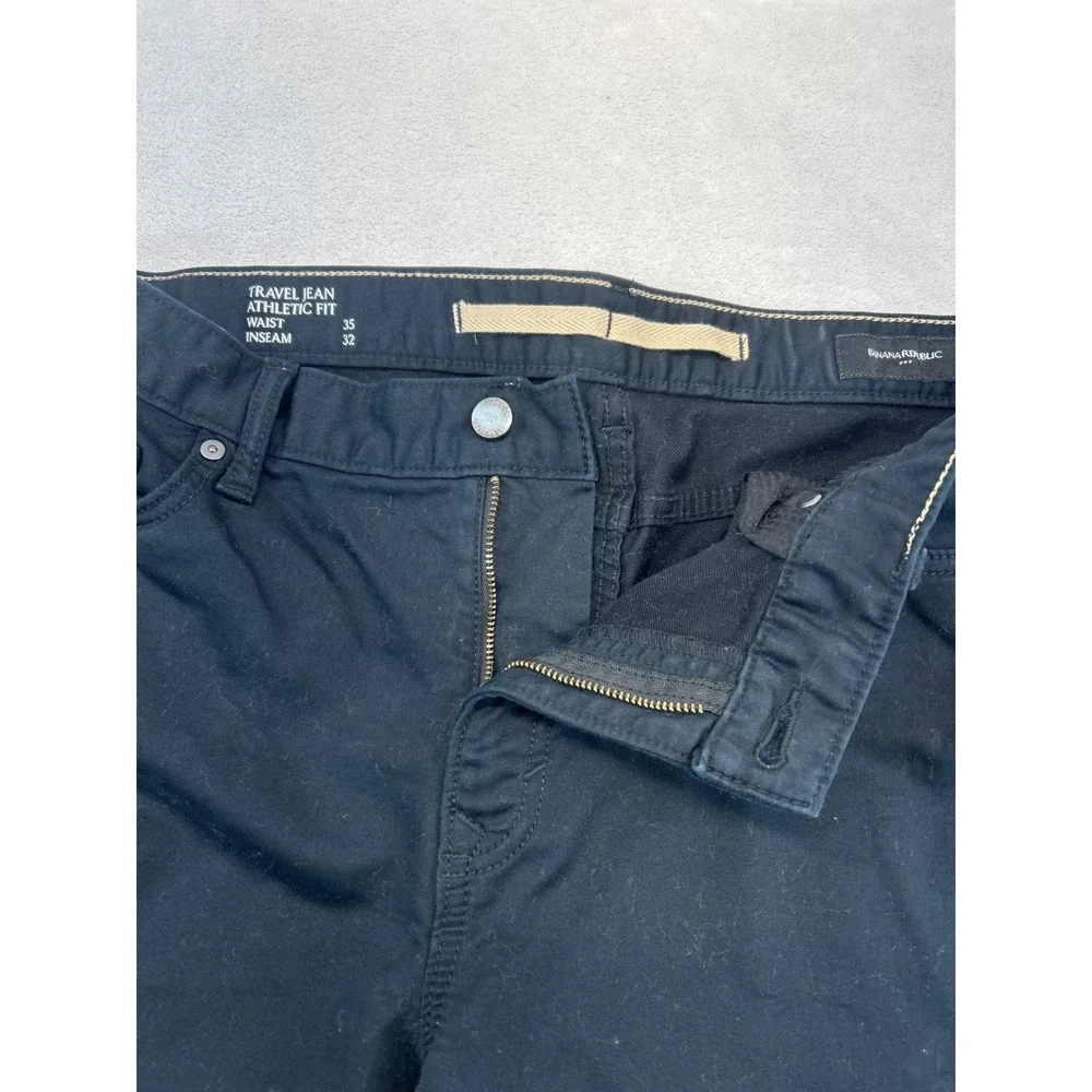 Banana Republic Travel Jean Mens 35x32 Black Athletic Fit Stretch Pants Classic